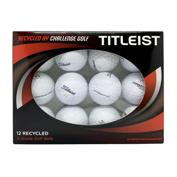 Titleist Velocity vatnaboltar í kassa.